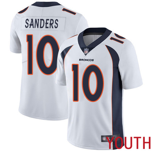 Youth Denver Broncos #10 Emmanuel Sanders White Vapor Untouchable Limited Player Football NFL Jersey->youth nfl jersey->Youth Jersey